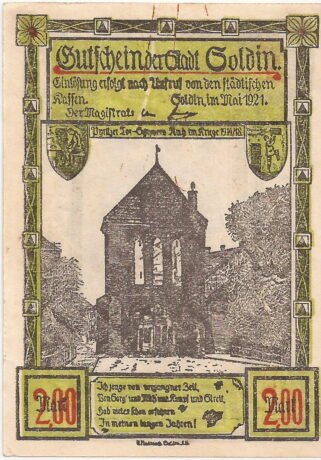 Аверс банкноты 2 marki (Niemcy) 1921