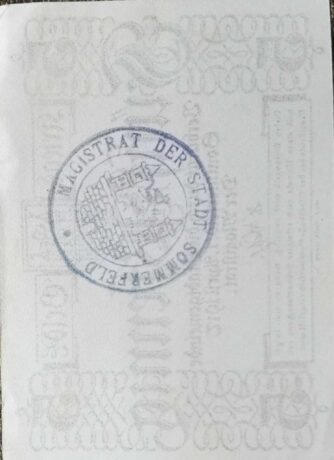 Реверс банкноты 5 fenigów (Niemcy) 1917