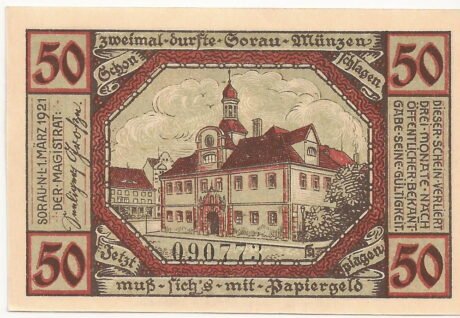 Реверс банкноты 50 fenigów (Niemcy) 1921