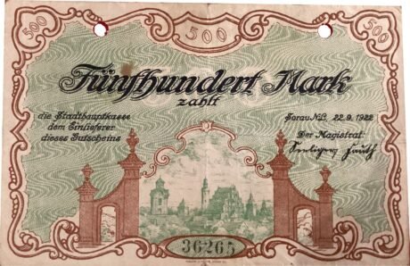 Аверс банкноты 500 marek (Niemcy) 1922