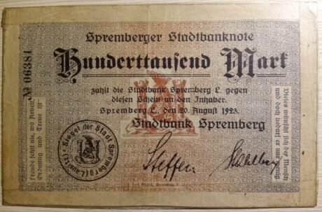 Аверс банкноты 100000 marek (Niemcy) 1923