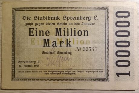 Аверс банкноты 1000000 марок (Германия) 1923 года