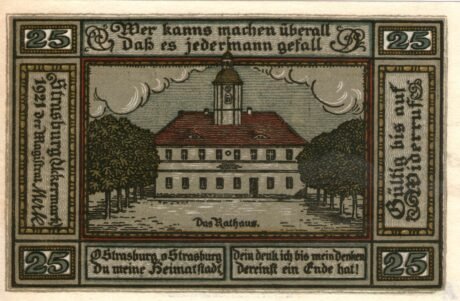 Реверс банкноты 25 пфеннигов (Германия) 1921 года