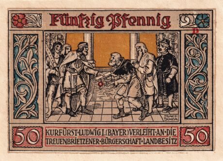 Реверс банкноты 50 fenigów (Niemcy) 1921