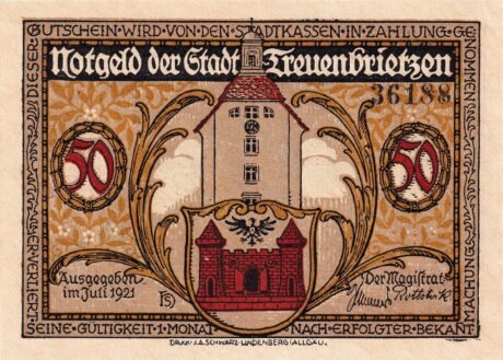 Аверс банкноты 50 fenigów (Niemcy) 1921