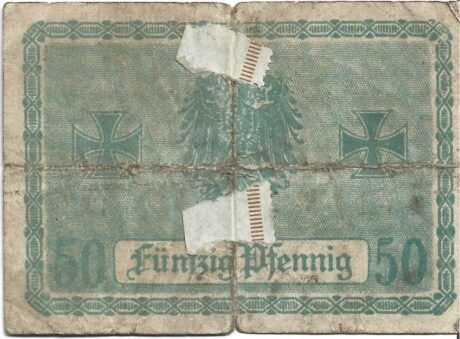 Реверс банкноты 50 fenigów (Niemcy) 1917