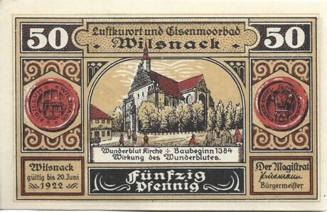 Аверс банкноты 50 fenigów (Niemcy)