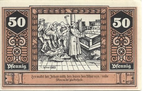 Реверс банкноты 50 fenigów (Niemcy)