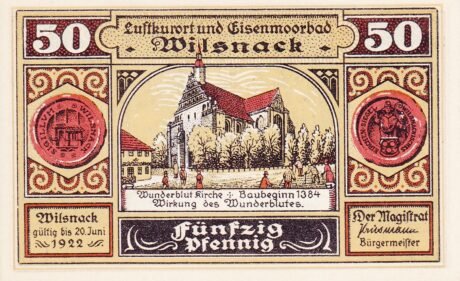 Аверс банкноты 50 fenigów (Niemcy) 1922