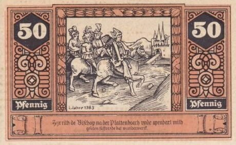 Реверс банкноты 50 fenigów (Niemcy) 1922