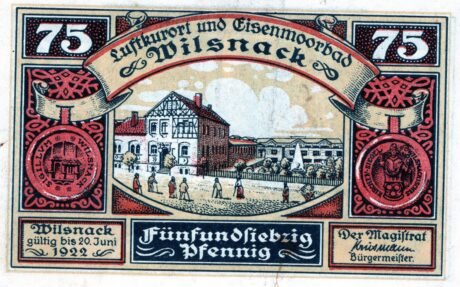 Аверс банкноты 75 пфеннигов (Германия) 1922 года