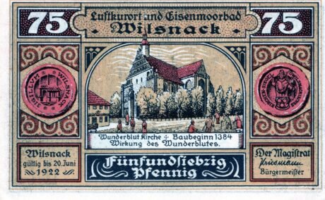 Аверс банкноты 75 пфеннигов (Германия) 1922 года