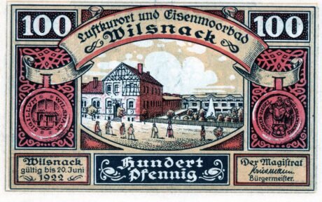 Аверс банкноты 100 fenigów (Niemcy) 1922