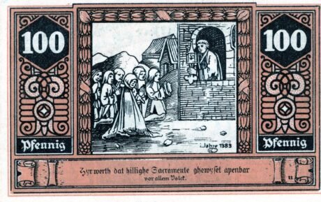 Реверс банкноты 100 fenigów (Niemcy) 1922