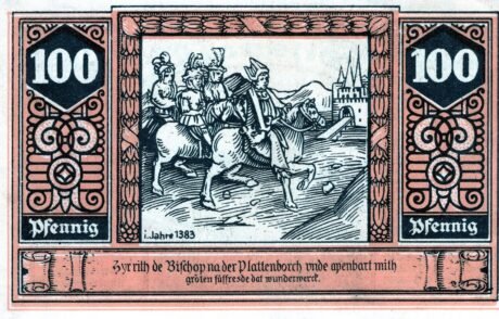 Реверс банкноты 100 fenigów (Niemcy) 1922