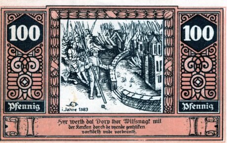 Реверс банкноты 100 fenigów (Niemcy) 1922