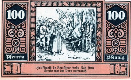 Реверс банкноты 100 fenigów (Niemcy) 1922