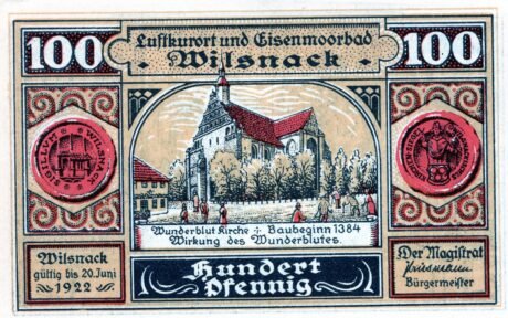 Аверс банкноты 100 fenigów (Niemcy) 1922