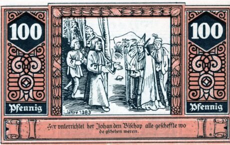 Реверс банкноты 100 fenigów (Niemcy) 1922