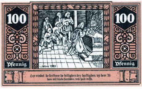 Реверс банкноты 100 fenigów (Niemcy) 1922