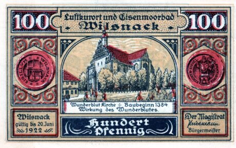 Аверс банкноты 100 fenigów (Niemcy) 1922