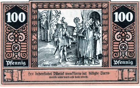 Реверс банкноты 100 fenigów (Niemcy) 1922