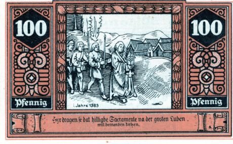 Реверс банкноты 100 fenigów (Niemcy) 1922