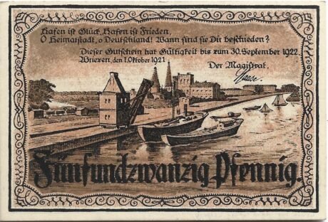 Аверс банкноты 25 fenigów (Niemcy) 1921