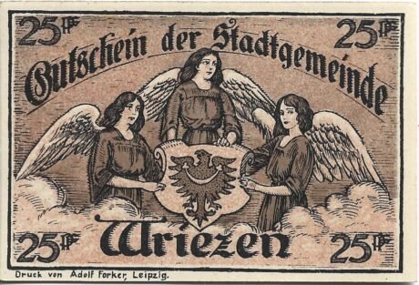 Реверс банкноты 25 fenigów (Niemcy) 1921