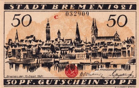 Аверс банкноты 50 пфеннигов (Германия) 1921 года