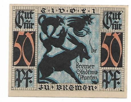 Реверс банкноты 50 fenigów Tivoli-Vergnügungs-Etablissement (Niemcy) 1921