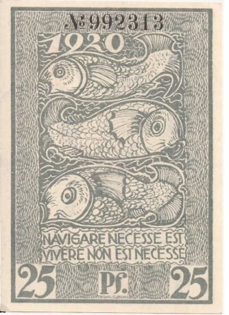 Реверс банкноты 25 fenigów (Niemcy) 1920