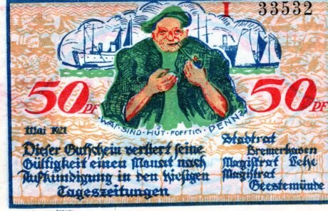 Аверс банкноты 50 fenigów (Niemcy) 1921