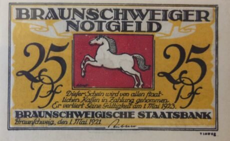 Аверс банкноты 25 пфеннигов Braunschweigische Staatsbank (Германия) 1921 года