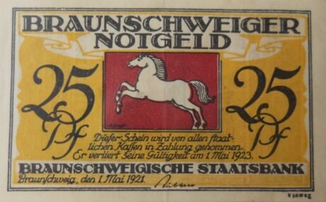 Аверс банкноты 25 пфеннигов Braunschweigische Staatsbank (Германия) 1921 года