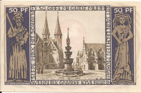 Реверс банкноты 50 пфеннигов Braunschweigische Staatsbank (Германия) 1921 года