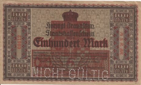 Аверс банкноты 100 Mark Staatskassenschein (Niemcy) 1918