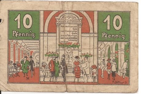 Реверс банкноты 10 fenigów (Niemcy) 1921