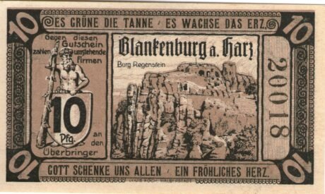 Аверс банкноты 10 fenigów (Niemcy) 1920