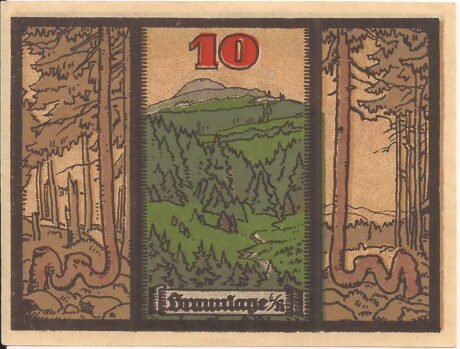 Реверс банкноты 10 fenigów (Niemcy) 1921