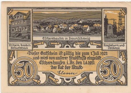 Аверс банкноты 50 fenigów (Niemcy) 1921