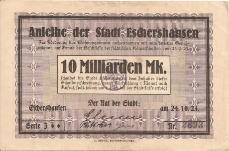 Аверс банкноты 10000000000 марок (Германия) 1923 года