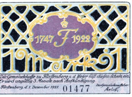 Аверс банкноты 1 marka (Niemcy) 1921