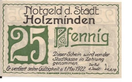 Аверс банкноты 25 fenigów (Niemcy)