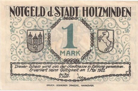 Аверс банкноты 1 marka (Niemcy)