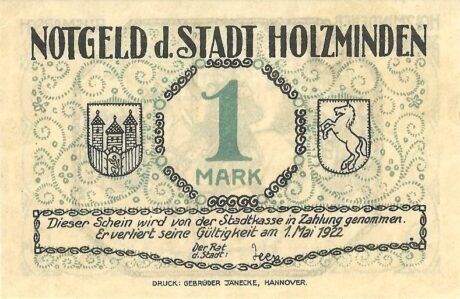 Аверс банкноты 1 marka (Niemcy) 1921