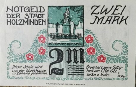 Аверс банкноты 2 marki (Niemcy) 1921