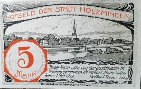 Аверс банкноты 5 marek (Niemcy) 1921