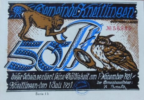 Аверс банкноты 50 fenigów (Niemcy) 1921