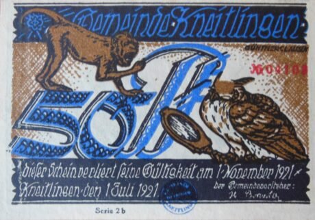 Аверс банкноты 50 fenigów (Niemcy) 1921